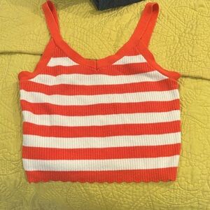 Universal Thread Orange and White Striped Tank Top